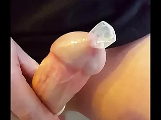 masturbating my Cock involving condom